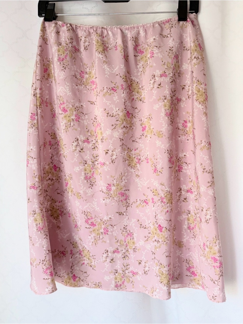 Angel Vs Devil Floral Midi Skirt soft Pink floral Y2K slip dress style